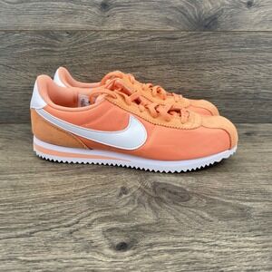 Nike Cortez Sneakers Youth 4.5Y Orange White Retro Nylon Suede IF1615-800